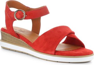 Bos. & Co. Avon Platform Wedge Sandal in Red at Nordstrom, Size 10-10.5Us