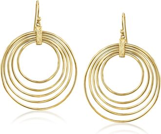 Ross-Simons 14kt Yellow Gold-Plated Multi-Circle Drop Earrings