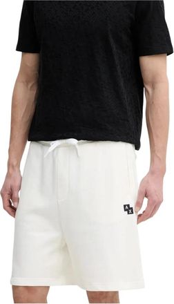 A|X Armani Exchange Korte Broeken, Heren, Wit, L, Katoen, Logo Shorts