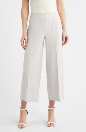 Anne Klein Pull-On Crop Wide Leg Pants in Soft Pebble at Nordstrom, Size X-Large