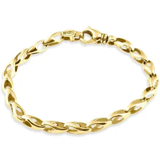 Pompeii3 Mens 14k Gold (19gram) or Platinum (31gram) 5.5mm Link Bracelet 8.25