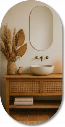 OEM Specchio Ovale Classico 50x80 Argento, Forma Irregolare Aria