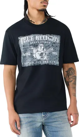 True Religion Brick Buddha Cotton Graphic T-Shirt in Jet Black at Nordstrom, Size Xxx-Large