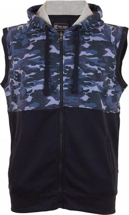 KAM Mens Plus Size 7039 Camo Panelled Gilet 5XL Navy