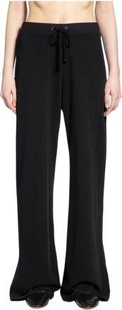 James Perse Wide Leg Sweatpant - Dames - Wijde Broeken - Zwart - XS - Katoen - Broeken