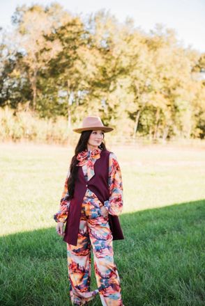 SILVERADO Brynn Oversized Vest In Burgundy
