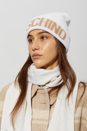 Moschino Cap With Logo, Unisex, Cream