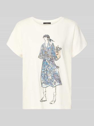 Oui T-Shirt mit Motiv-Print in Weiss, Gr&ouml;&szlig;e 34