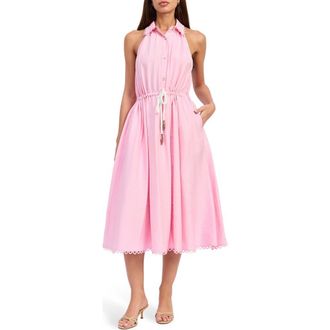 En Saison Brynn Belted Sleeveless Midi Dress in Pink at Nordstrom, Size X-Small