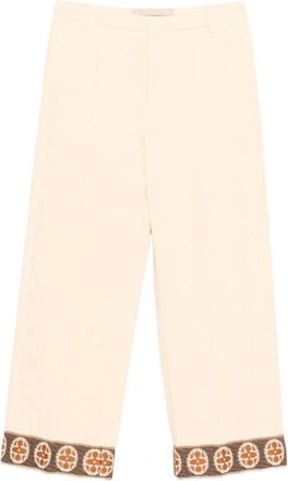 Valentino Embroidered-cuff Trousers