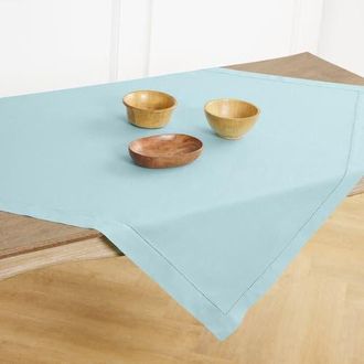 Solino Home Linen Table Throw - Classic Hemstitch, 52 x 52 Inch, 52 x 52 Inch in Aqua Blue at Nordstrom, Size Medium