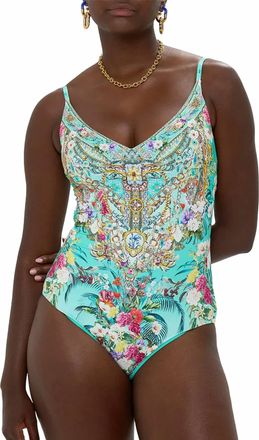Camilla V Neck Underwire One Piece In Gardens Of Queluz