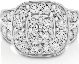 Vir Jewels 2 cttw Diamond Engagement Ring Cushion Shape with 2 Row 14K White Gold Bridal