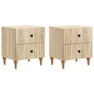 vidaXL Armario De Noche Con Caj&oacute;n 2 Pcs Roble Sonoma 43 X 34,5 X 48 Cm Vidaxl