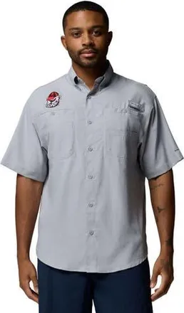 Columbia Mens Columbia Gray Georgia Bulldogs Tamiami Omni-Shade Button-Down Shirt at Nordstrom, Size Xx-Large