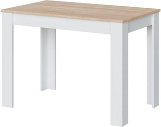 Dmora Tavolo fisso Anat, Ripiano per sala pranzo, Tavolo consolle moderno per salotto o cucina, 109x67x78 cm, Bianco e Rovere