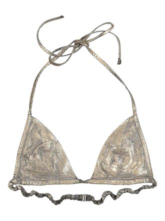 Rick Owens metallic effect bikini top - Gold
