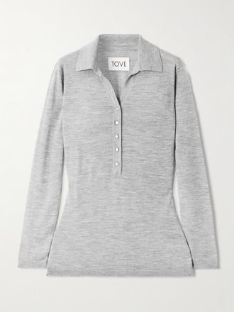Tove Polo In Misto Lana E Seta Austine - Grigio