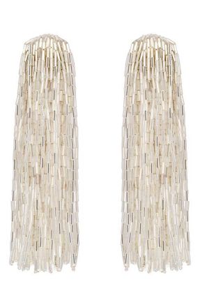 Oscar De La Renta Cascade Tassel Drop Earrings in Silver at Nordstrom