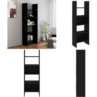vidaXL Libreria Nera 60x35x180 cm in Legno Multistrato - Libreria moderna - Libreria nera