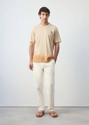 Mango Maglietta 100% cotone stampata beige - Uomo - XXL - MANGO MAN
