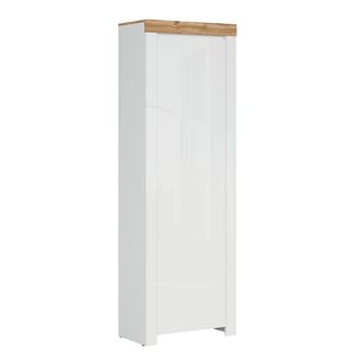 Petits Meubles Mueble de entrada 1 puerta estratificado Blanco marr&oacute;n