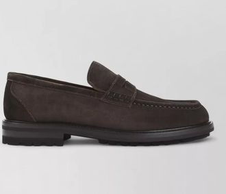 Kiton leather penny loafers