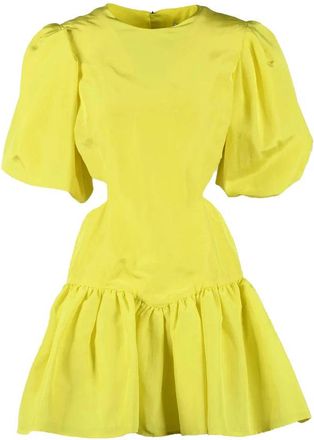 Msgm Puffball Dress Puffed Sleeves - Yellow