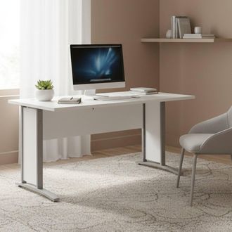 Dmora Escritorio De Oficina Dmora Color Blanco, 150 X 74,5 X 80 Cm, Con Embalaje Reforzado