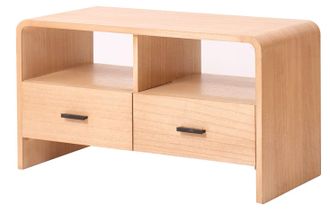 Nordlys Scandinavian Solid Wood TV Stand with 2 Drawers in Brown