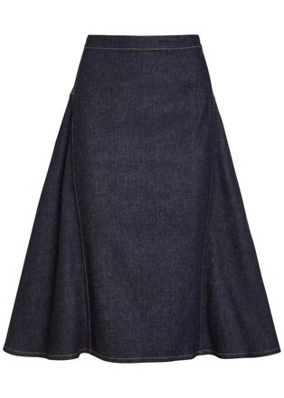 Jacquemus La Jupe De-n&icirc;mes Lavoir Denim Midi Skirt - Navy - 27 (W27 / UK8-10 / S)