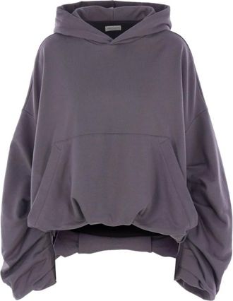 Dries Van Noten Hoodies & sweatvesten, Dames, Grijs, S, Nylon, Grijze Zijde Nylon Sweater