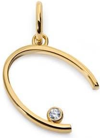 Monica Vinader Lab Grown Diamond Initial Pendant in 18K Gold Vermeil /Diamond at Nordstrom