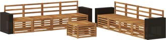 vidaXL Conjunto De Sof&aacute;s De Exterior 9 Uds. Natural Vidaxl