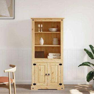 Berkfield Home Decorative Cupboard Mexican Pine Corona Range 80x40x170 cm in Brown | Size: 80 x 40 x 170 cm