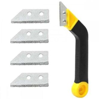 OEM Raschietto Multiuso Per La Pulizia Con 4 Lame Di Ricambio - Strumento Per Sigillare E Rimuovere Sigillanti Da Finestre E Pareti Del Bagno