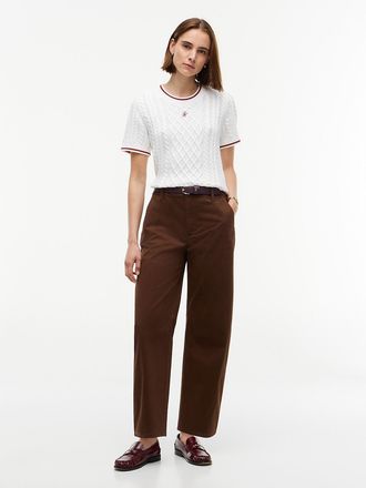 Tommy Hilfiger Womens Stretch-Cotton Barrel Chino - Legacy Brown - 10