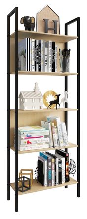 ebuy24 Ebuy24 - Vcm Wood Metal Storage Stand Estante De La Librer&iacute;a Decoraci&oacute;n Libros Stand Estante Flakos 5 (roble De Miel)