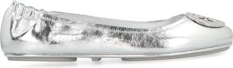 Tory Burch Metallic Leren Ballerinas - Dames - Ballerinas - Grijs - 36 EU - Leer - Schoenen