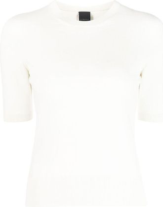 Lorena Antoniazzi short-sleeved knitted top - women - Cashmere/Cotton - 44 - White