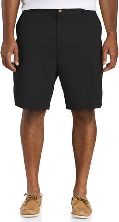 Nautica Big & Tall Deck Stretch Shorts in Black at Nordstrom, Size 42