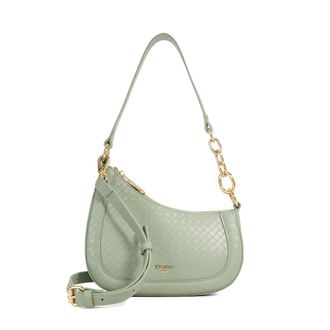 Dune London Womens Accessories Direction - Chain Detail Shoulder Bag - Green Leather - One Size