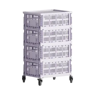 HAY Colour Crate Rollcontainer, lavendel, recycled