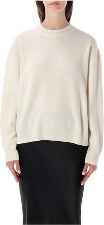 Anine Bing Lee Crew Sweater - Dames - Ronde hals truien - Wit - S - Kasjmier - Truien & Vesten