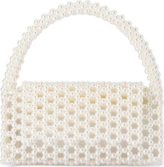 Olga Berg Amrita Faux Pearl Top Handle Bag at Nordstrom