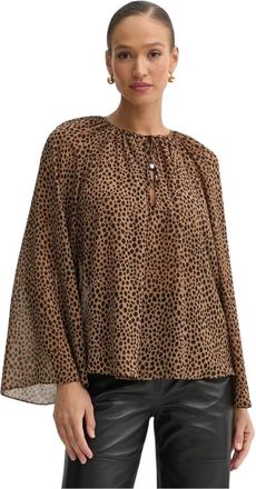 Michael Kors Camicetta Leopardata - - Blouses & Shirts - Donna - Marrone - M