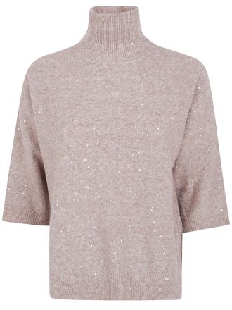 Seventy Sweater With Pailletes Mock Neck