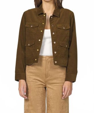 Dear John Denim Montana Go-Getter Corduroy Utility Jacket In Dark Olive