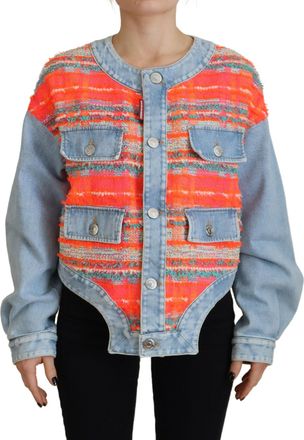 Dsquared2 Dsquared&sup2; blue Panelled Button Front blue Womens Jacket (Pre-Owned)
