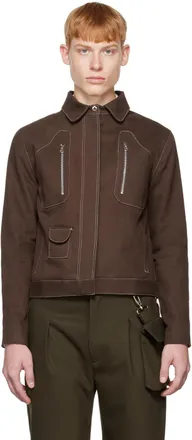 ジャケット Brunello Cucinelli Brown cropped leather jacket Brunello Cucinelli Vintage Nappa Leather Cropped Blazer
